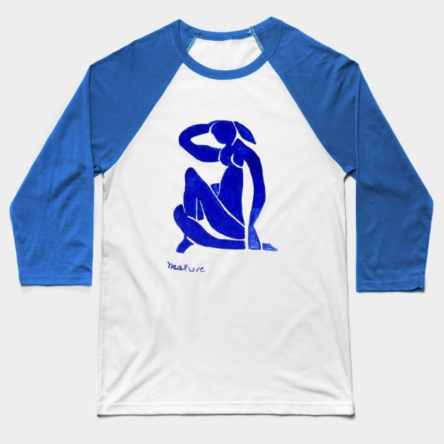 A Blue Nude in matisse style Baseball T-Shirt by Le petit fennec